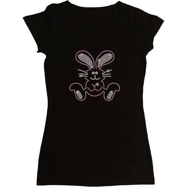 Amazon.com: Women's Rhinestone Fitted Tight Snug Shirt Black